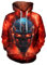 ALISISTER Felpa con Cappuccio Uomo Donna 3D Fire Skull Design Pullover Felpe con Cappuccio Unisex Halloween Party in Pile all'Interno Costumi Caldi Felpa con Cappuccio M