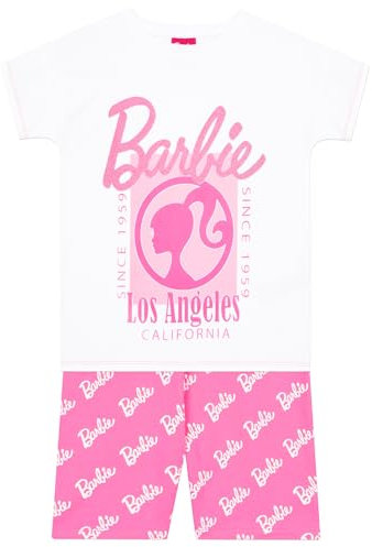 Barbie Tshirt Et Shorts | Ensemble Tee Shirt Fille Et Shorts | Ensemble Enfant Fille | Vêtements Pour Filles | Blanc | 11-12 Ans