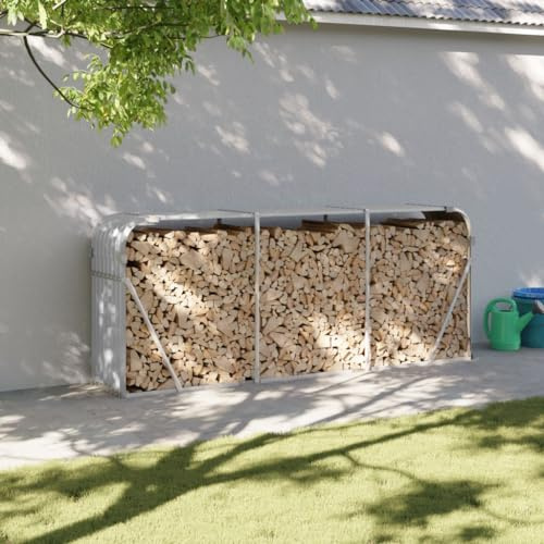 Gecheer Portaceppi Grigio Chiaro 234x45x100 cm in Acciaio Zincato