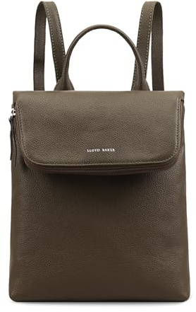 Lloyd Baker London – AGRA Backpack: 100% Genuine Full Grain Leather Women's Backpack- BURNT OLIVE (Dark Green)