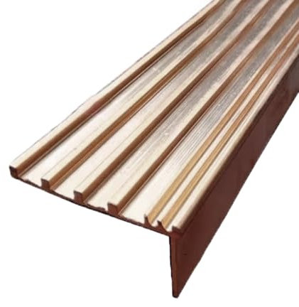 Rampe Auto Copri-bordi per Scale in Ottone Spazzolato con Scanalature Antiscivolo, Strisce di Battiscopa per Gradini Resistenti per Scale con Moquette, L Battiscopa per Scale Esterne(50x20mm (2x3/4)