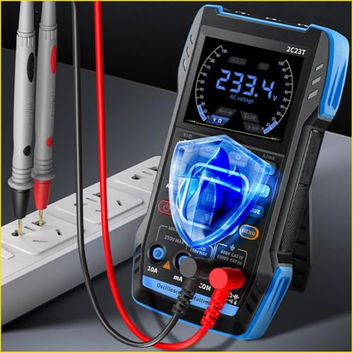 Oscilloscopio digitale palmare, multimetro oscilloscopio a doppio canale, generatore di segnale portatile 3 in 1, 1 Hz-2 MHz (alto)