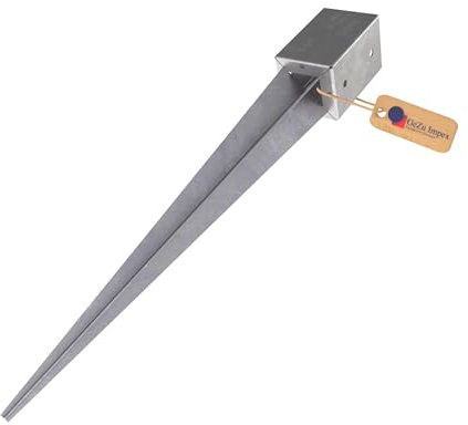 GeZu Impex Post Support 101 x 101 x 900 mm Hot Dip Galvanised Set of 4 fence Holder Anchor spike ground sleeve