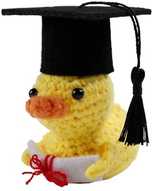 Katomi Akademiker Ente mit Diplom und Doktorhut Glücksbringer für Absolventen, Bachelor Geschenk, Positive Geschenke, Graduation Hat, Pocket Hug Ente
