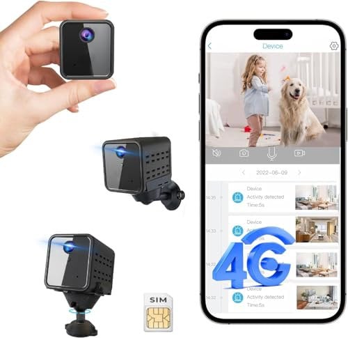 javiscam 4G LTE Cellular Security Camera with SIM Card,Wireless Camera No Wi-Fi Needed, 2K FHD car security camera, Radar Motion Detection, 20 Days Standby Battery Life, portable camera Motion Alert