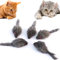 Electspark Cat Mouse Toys 5 PCS Faux Fur Mice Toys, Fashion's Talk 6.3” Realistic Size Grey Furry Rattle Mouse Kitten Toy Without Catnip for Bored Indoor Cat, Kitten Interactive Play