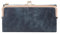 Cmis Kbei Einfarbige multifunktionale lange Geldbörse, Vintage-Clutch, Münzgeldbörse, Damen-Kartenhalter, Reißverschluss, Qb332-Blau, 2PCS
