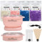 Waxing Kit for Women - Wax Warmer for Hair Removal with Silicone Wax Pot, 4 * 50g Hard Wax Beans, Wax Heater for Hair Removal, at Home Waxing Machine for Full Body Waxing– Pink