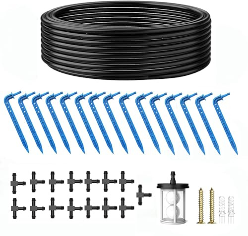 Biling Solar Irrigation System Balcony, 7.5 W 15 m Automatic Watering for Plants on Holidays with Timer, Solar Drip Irrigation for Garden, Greenhouse, Flowers, Pus Saving and Environmental Bonus