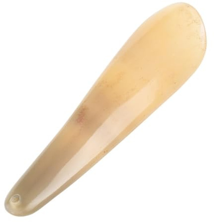 minkissy Schuhlöffel aus Natürlichem Horn Modell M005, 16-22cm Beige Tragbarer Schuhanzieher mit Glatter Oberfläche Passt an Ferse Schuhzubehör für Einfaches Anziehen