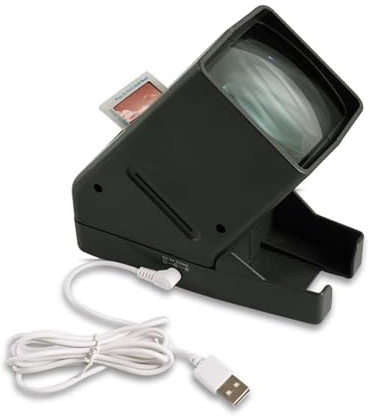 Visionneuse de Diapositives et de Films 35 mm, grossissement 3X, éclairage LED, température de Couleur Standard, Compatible avec Les négatifs 5 cm x 5 cm 13 et 135