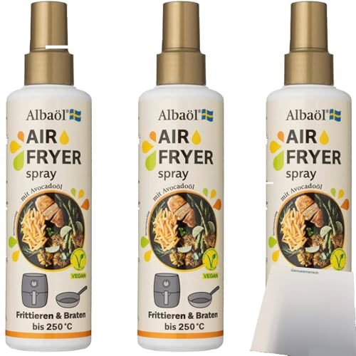 usy Bundle für Albaöl Air Fryer Spray Avocadoöl 3er Pack (3x190ml Flasche) + usy Block