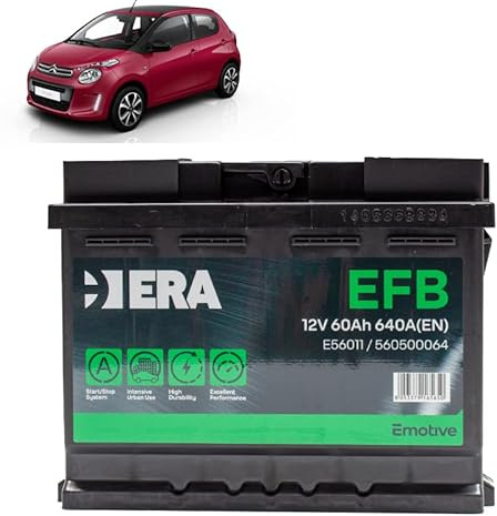 Batteria 60Ah EFB per Citroen C1 1.2 Vti benzina 2014+