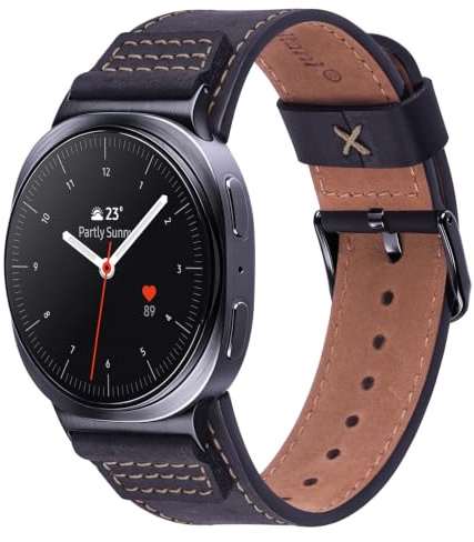 Wristitani Leder Armband Kompatibel mit Samsung Galaxy Watch | für 20mm 7/6/5/4 40mm 44mm, 6/4 Classic 43mm 47mm 42mm 46mm, Galaxy 5 Pro 45mm, 9/8/8 Classic 40mm 44mm 46mm, Ultra 2/1 47mm