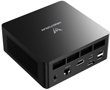 MINISFORUM UM690L Slim Mini PC, procesador AMD Ryzen 9 6900HX de 8 núcleos hasta 4,9 GHz, AMD Radeon 680M, 32GB LPDDR5 (integrada, hasta 6400 MT/s)/512GB SSD, HDMI/USB4/DP, USB 3.2 x 2, WiFi6E, BT5.2