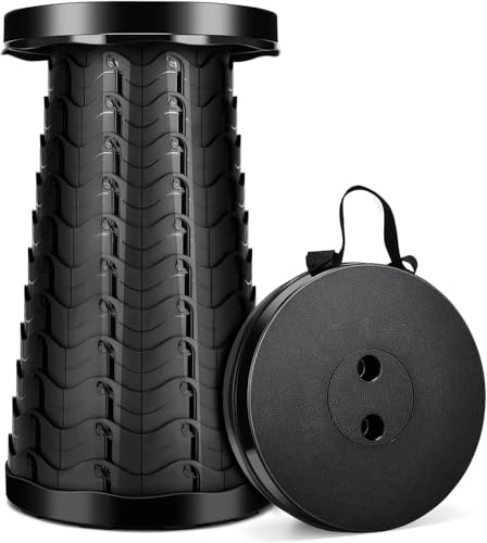 Teleskophocker Klapphocker, Campinghocker Höhenverstellbar, bis 180 kg