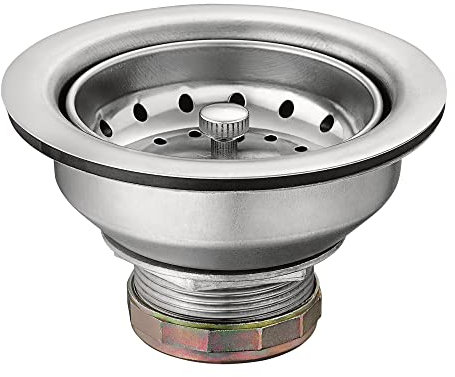 Moen 22036 Colador de cesta de acero inoxidable para fregadero de cocina de 3-1/2 pulgadas con montaje de drenaje, 1 Count (Pack of 1)