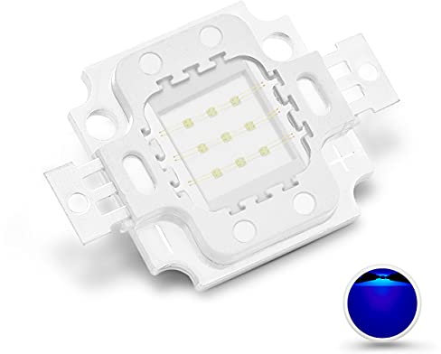 CHANZON High Power Led Chip 10W Royal Blue Plant Grow Light (440nm - 450nm / 900mA / DC 9V - 11V / 10 Watt) SMD COB Emitter Diode Components 10 W Bead for DIY Hydroponic Aquarium Growing Lamps