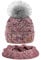 MFAZ Morefaz Ltd Cappello & Sciarpa Beanie Donne Cappelli Invernale Lana Alpaca Collo a Maglia in Pile Cappello Pom Pom (Rose Pink Set Cappello&Sciarpa)