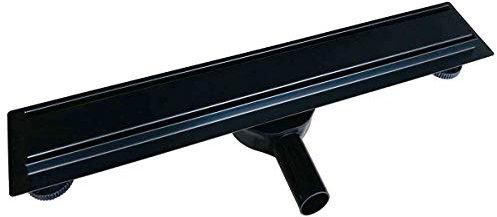 Edelstahl-Duschrinne FlexGTB02 in Schwarz inkl. Ablaufblende mit Teflon-Beschichtung, Länge Duschrinne:1000mm