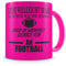 Samunshi® Ich denke an Football Tasse Kaffeetasse Teetasse Kaffeepott Kaffeebecher Becher H:95mm/D:82mm neon pink