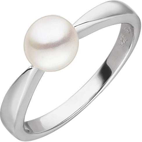 Jobo Damen Ring SWZP 925 Sterling Silber 1 Süßwasser Perle Perlenring Silberring Größe 58