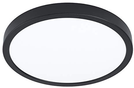 EGLO LED Deckenleuchte Fueva 5, Ø 28,5 cm, 1 flammige Aufbauleuchte aus Stahl und einer Kunststoff Leuchtfläche, Deckenlampe in Schwarz, Weiß, LED Aufbaulampe warmweiß
