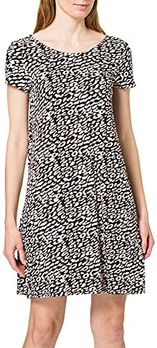 Robe t-Shirt décontractée pour Femmes Mini Basique à Manches Courtes avec Dos décolleté lacé ONLBERA, Couleurs:Noir-3, Taille:S