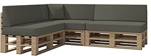 chilly pilley Palettenkissen Gartenkissen Wasserdicht Palettenauflage Palettenpolster Indoor Outdoor Waschbar Abnehmbar Sitzkissen Rückenkissen (8er Set, Grau)