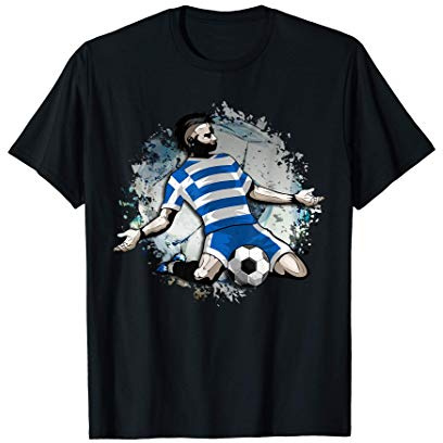 Grecia Calcio Bandiera Nazionale Greca Football Lovers Sport Maglietta