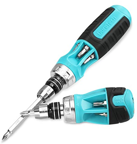 DURATECH 2PCS 12-in-1 Ratcheting Screwdriver Set, Multi-bit Screw Driver