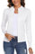 Aottori White Cardigans for Women UK Long Sleeve Zip Up Knit Cardigans Lightweight Knitwear Outwear Stand Up Solid Casual Jumper White S