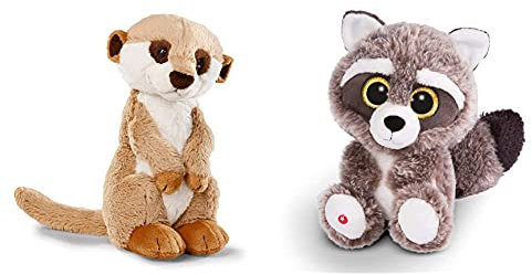 NICI Kuscheltier Erdmännchen 15 cm – Erdmännchen Plüschtier für Mädchen, Jungen & Babys 46343 & Glubschis: Das Original – Glubschis Waschbär Clooney 25 cm – Schmusetier für Kuscheltierliebhaber –45569