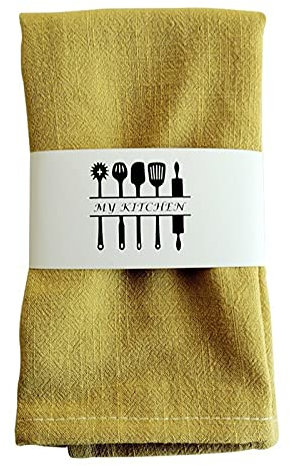 SWECOMZE 6er Pack Leinenservietten, 100% Baumwolle und Leinen Servietten Stoff, 40 cm x 40 cm Stoffservietten für Feiern Home Küche Esstisch Tischdekoration Abendessen Cafe Restaurant (Gelb)