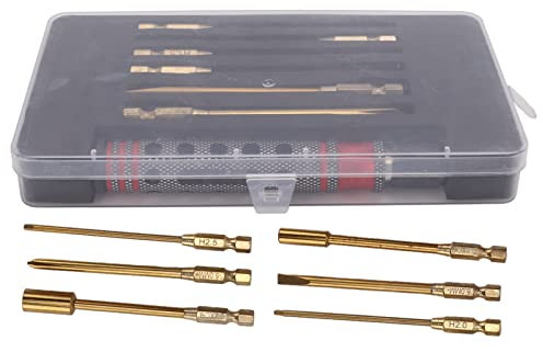RC-Schraubendreher-Set, 12 in 1 RC-Reparatur-Schraubendreher-Werkzeuge, Abnehmbare Köpfe mit Rotem Griff für RC-Drohnen-Modellautos