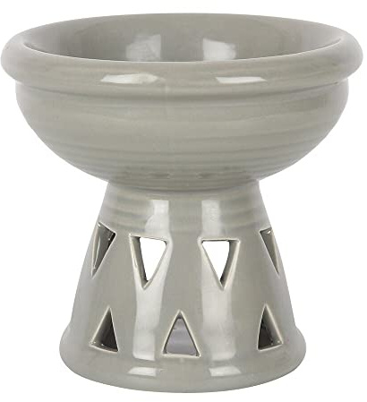 Gorgeous Grey Ceramic Deep Bowl Oil Burner - 12cm x 13cm(1 Pc.) - Premium Material, Versatile & Elegant Design - Ideal Home Decor, Relaxing Ambiance