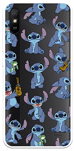 Schutzhülle für Xiaomi Redmi 9A - 9AT Offizielles Lilo & Stitch Stitch Muster transparent zum Schutz Ihres Handys. Schutzhülle für Xiaomi aus flexiblem Silikon mit offizieller Lizenz von Disney