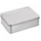 sourcing map Metal Tin Box, 8.66 x 6.3 x 2.72 Rectangular Empty Tinplate Storage Containers with Lids, Silver Tone