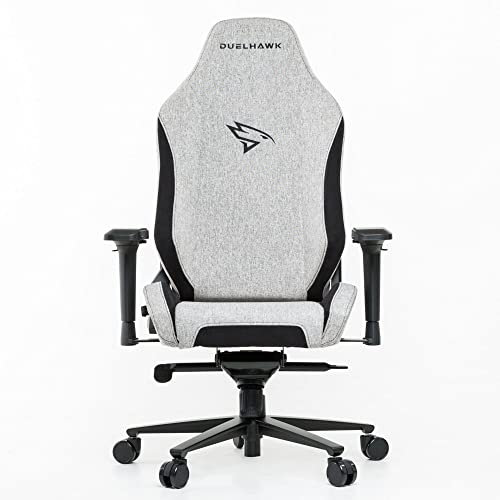 Duelhawk Memory Foam Gaming Chair - Executive Gaming Chair - Ergonomic Gaming Chair with Headrest and Lumbar - Memory Foam Office Chair for Work or Play - Storm Grey - Fabric