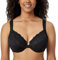 DELIMIRA Donna Reggiseno Apertura Frontale con Ferretto Pizzo Coppa Completa Non Imbottito Taglie Forti Nero 3C