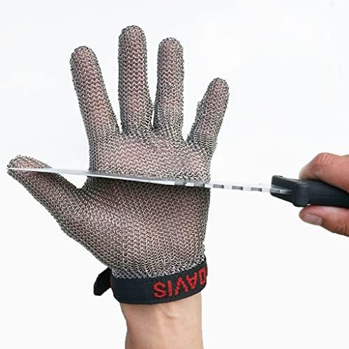 BCPPO Anti Cutting Gloves Metal Cut Resistant Chainmail Gloves, Kitchen Restaurant Chef Safety Work Gloves, Oyster Shelling Potato Slicing Gloves (Size : 1PCS/XXS)
