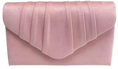 LeahWard Women's Suede Glitter Clutch Handbags Purse Wedding Bags Evening Handbags 308 (Pink)