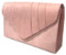 Leah Ward Women's Suede Glitter Clutch Handbags Purse Wedding Bags Evening Handbags 308 (Pink)