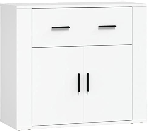 vidaXL Sideboard Schrank Anrichte Beistellschrank Kommode Mehrzweckschrank Standschrank Wohnzimmerschrank Weiß 80x33x70cm Holzwerkstoff