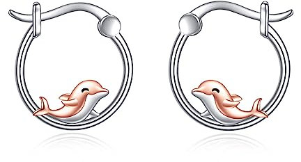 Delphin Ohrringe Creolen für Damen 925 Sterling Silber Tier Delphin Ohrringe Schmuck Geschenke für Mädchen (Delfin)