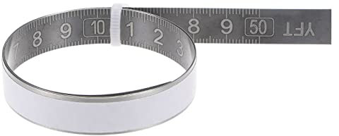 sourcing map Kleber Back Bandmaß 50cm Links nach Rechts Lesen 304 Edelstahl Klebrig Linienbänder Rücken Lineal für Arbeitstisch Nähen Säge Zeichentisch Schwarz