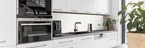 WALLando - Premium Spritzschutz Küchenrückwand PVC - Wandverkleidung aus Kunststoffplatten für die Küche - PVC Platte - Weiß (180x60cm)
