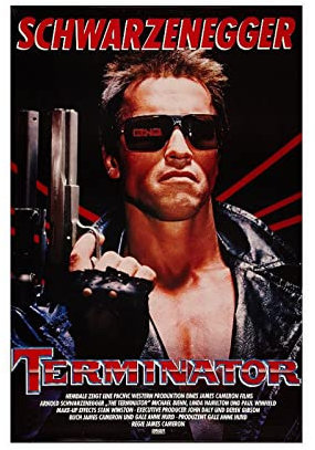 Arnold Schwarzenegger Terminator 1984 Filmposter auf Leinwand, Schlafzimmer, Dekoration, Sport, Landschaft, Büro, Raumdekoration, Geschenk, ungerahmt, 30 x 45 cm