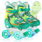 WESKIFAN Kinder Dinosaurier Rollschuhe für Junge Mädchen Skates für Kinder Größenverstellbare Mit Leuchtenden Rädern Quad Roller Skates für Anfänger Geburtstags und Weihnachts Geschenke