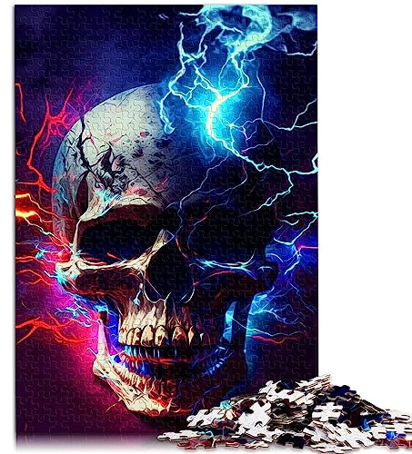 Puzzles Erwachsene und Kinder, Totenkopf Puzzle, 1000 Teile, Papppuzzles Erwachsene, Geschenke, pädagogisches Spielzeug zum Stressabbau, 10,27 x 20,47 Zoll/26 x 38 cm.